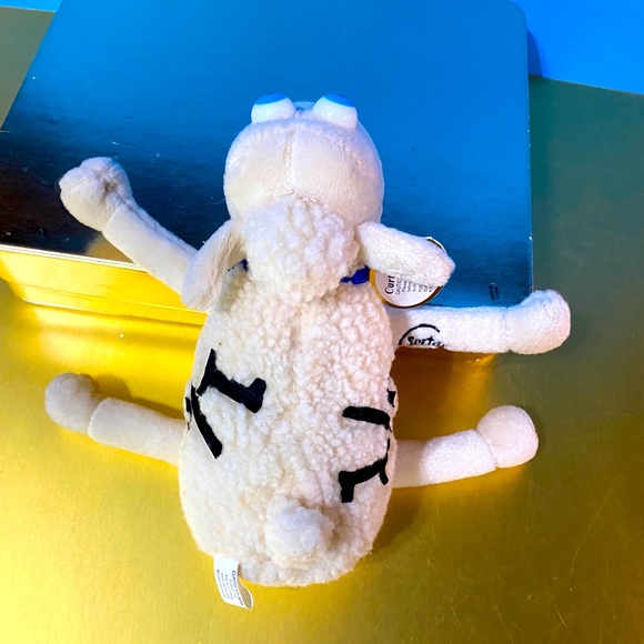SERTA COUNTING SHEEP 1/2 PLUSH 2000 NWT PLASTIC EYES & NECK TAG WEARING BRACES - Picture 7 of 10